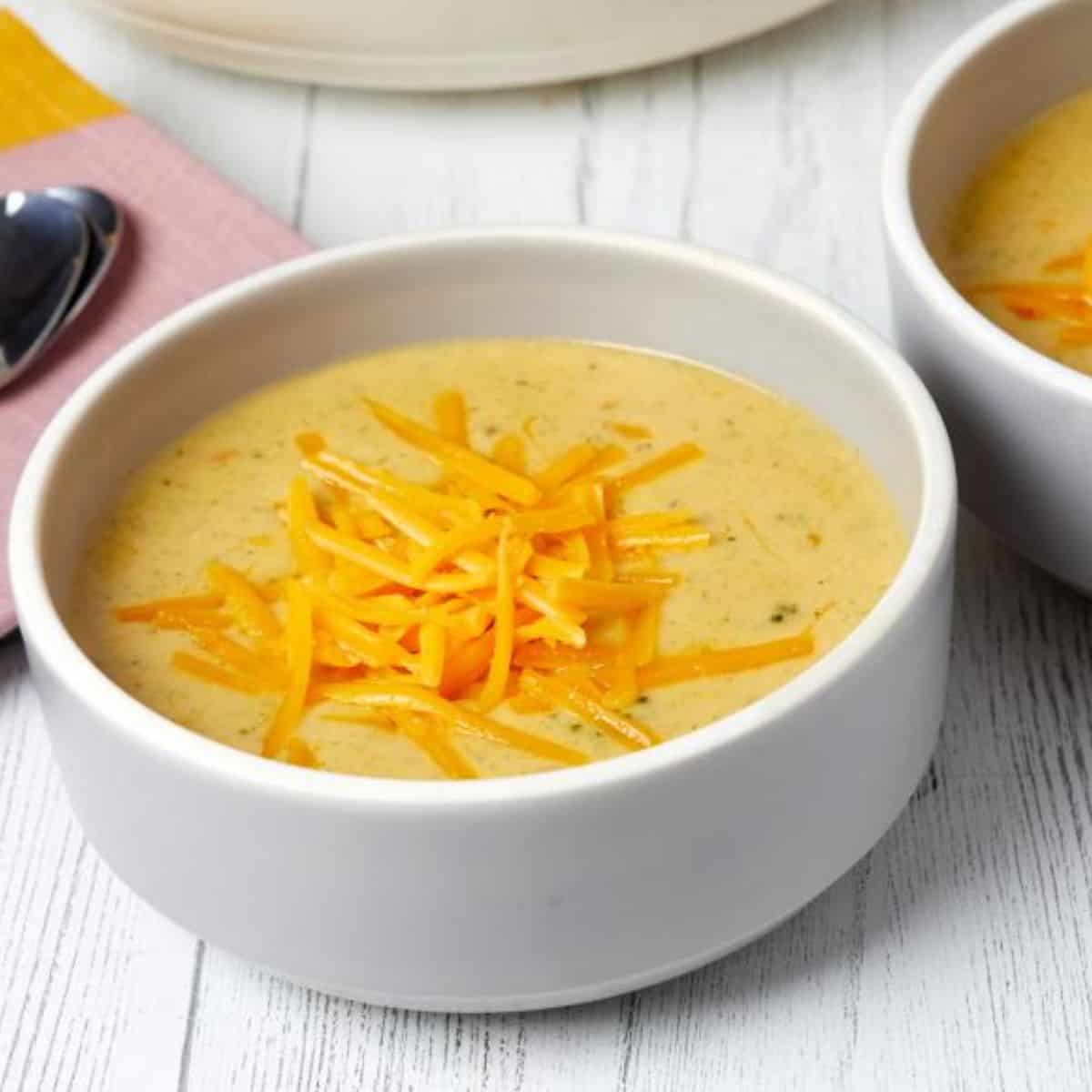 A hearty treat with brocolli cheddar soup. 